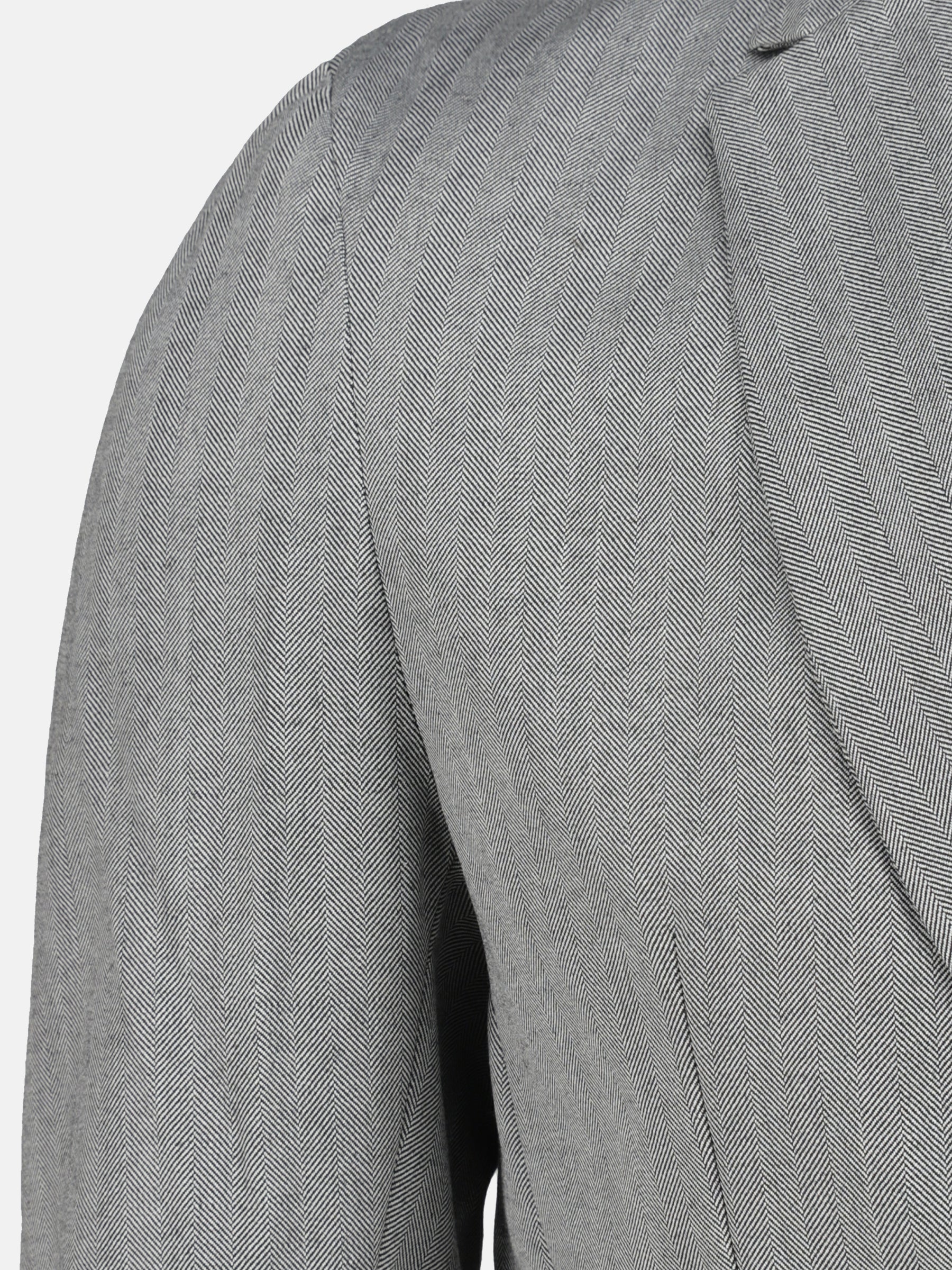 Grey Wool Herringbone Blazer