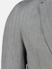 Grey Wool Herringbone Blazer