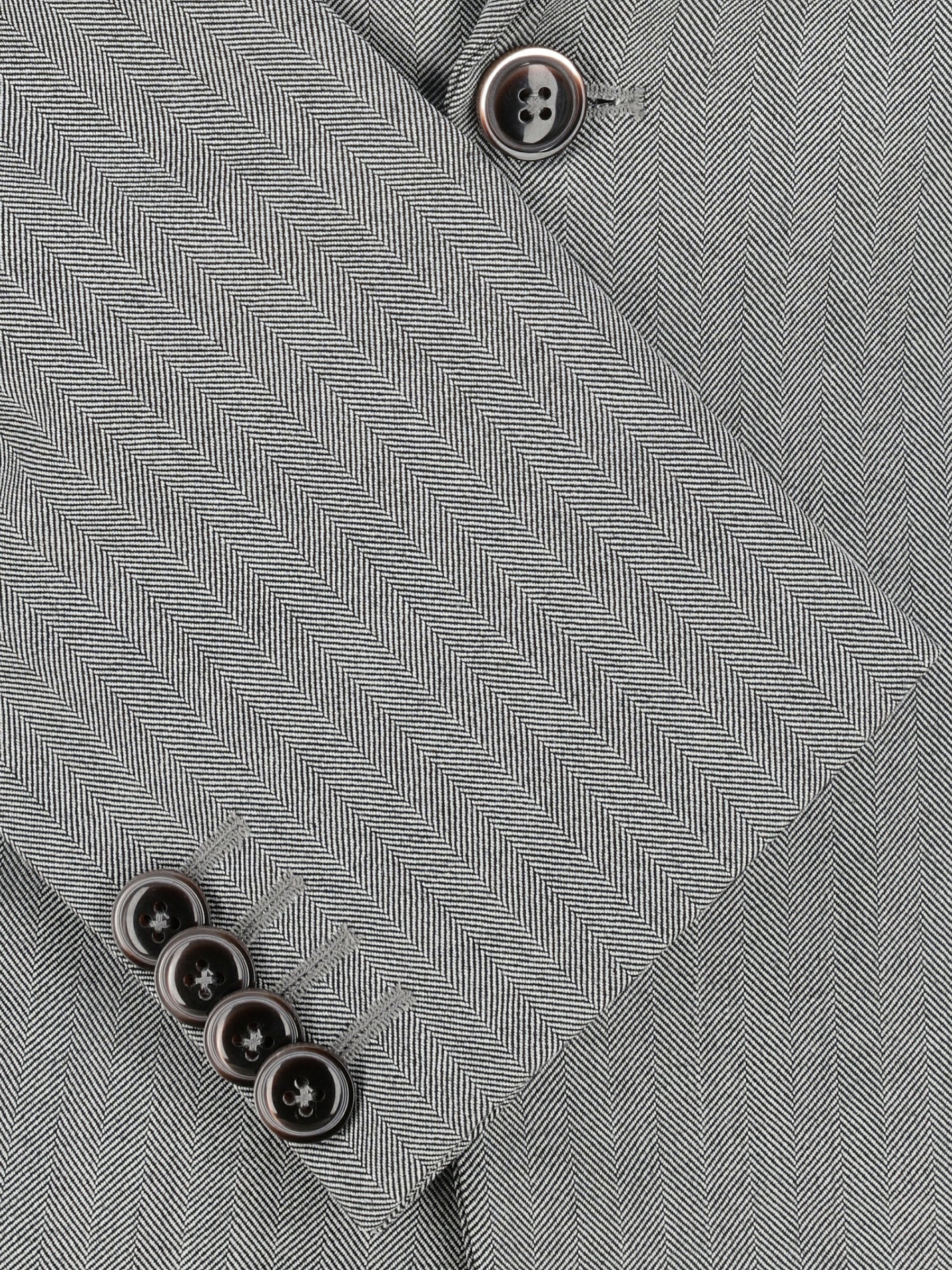 Grey Wool Herringbone Blazer