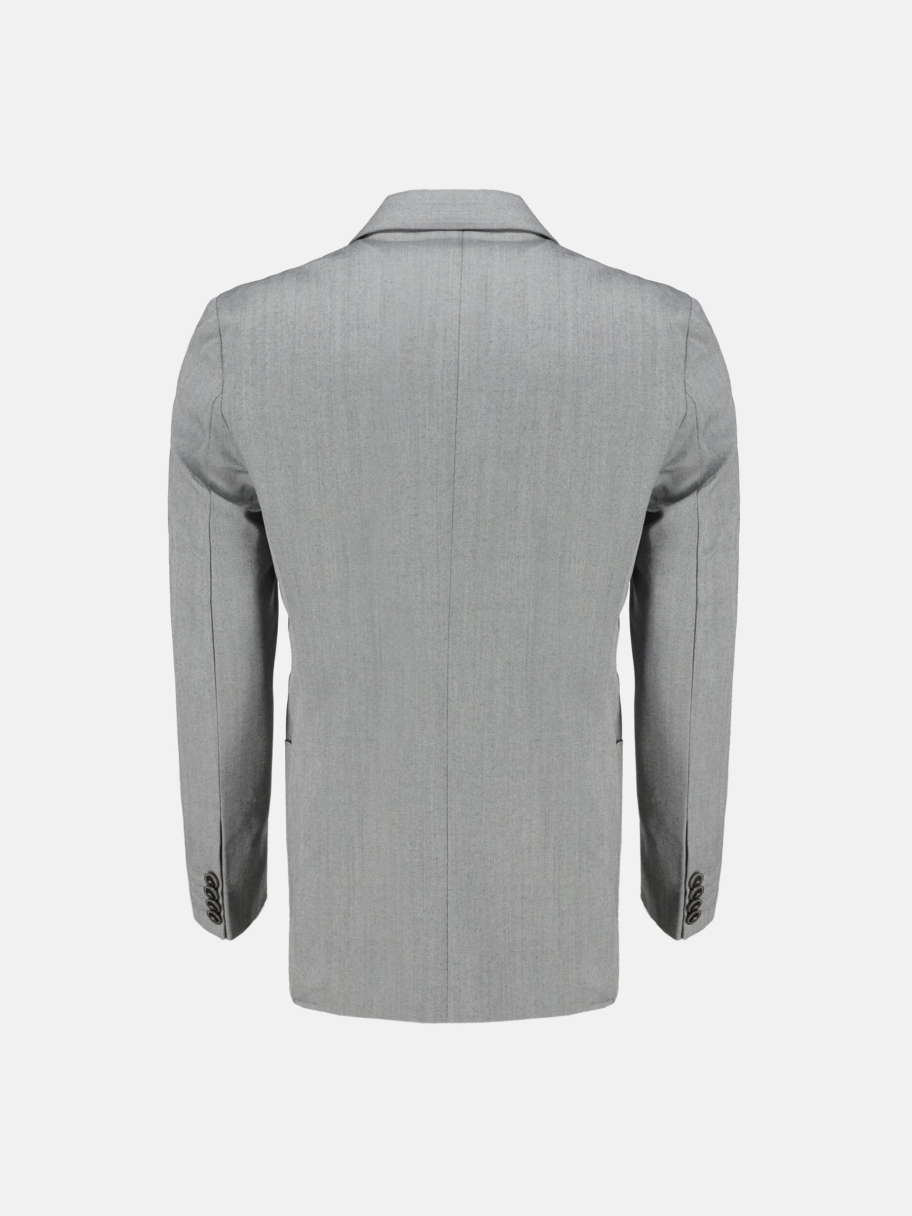 Grey Wool Herringbone Blazer