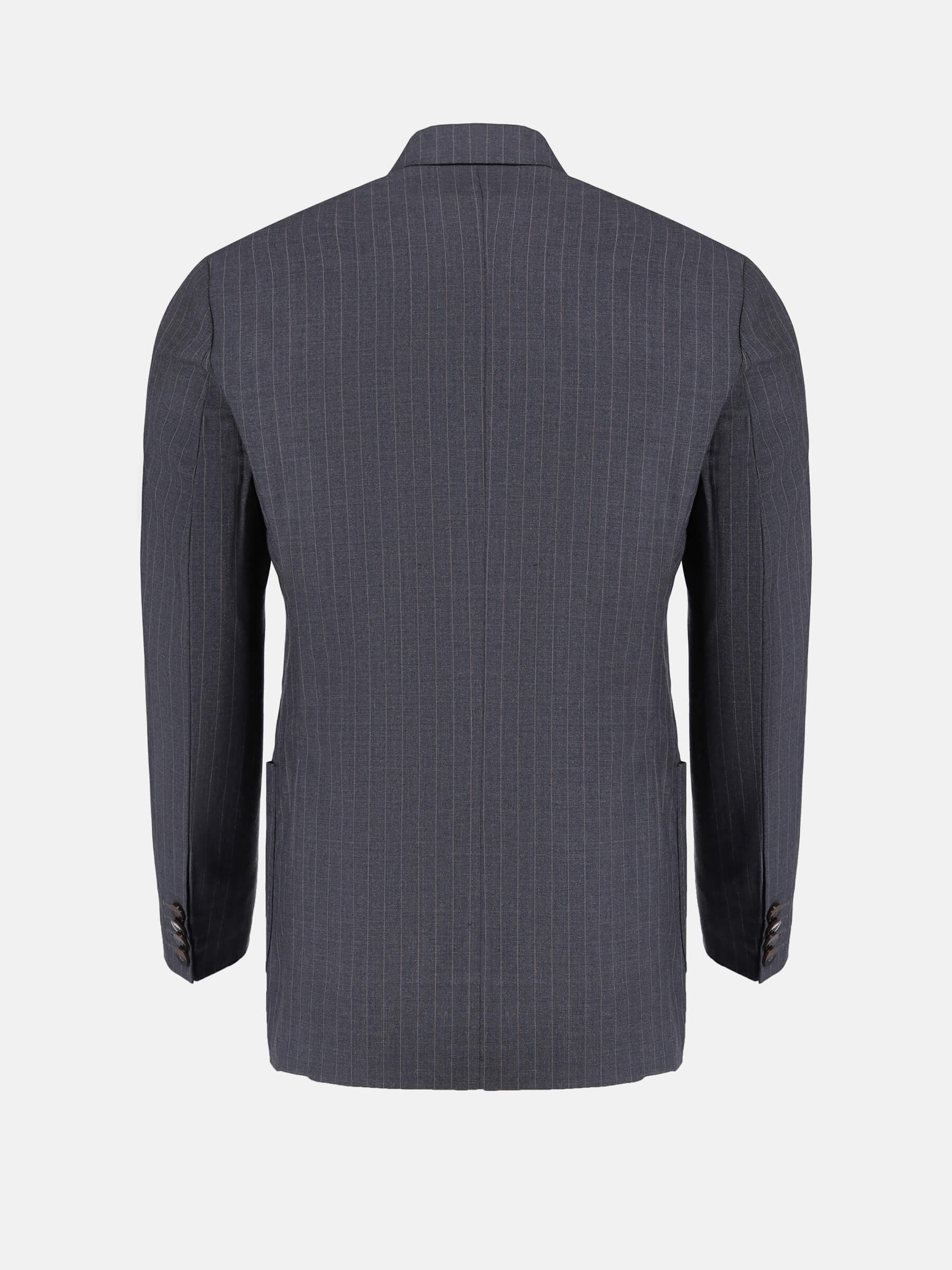 Grey Wool Pinstriped Formal Blazer