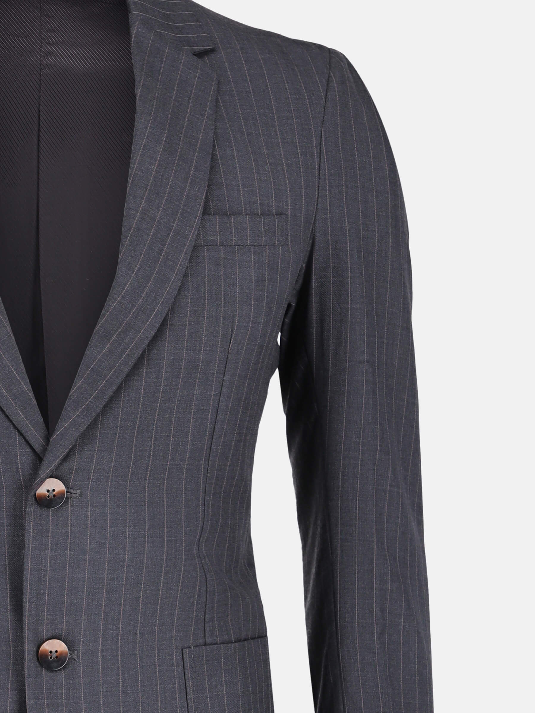 Grey Wool Pinstriped Formal Blazer