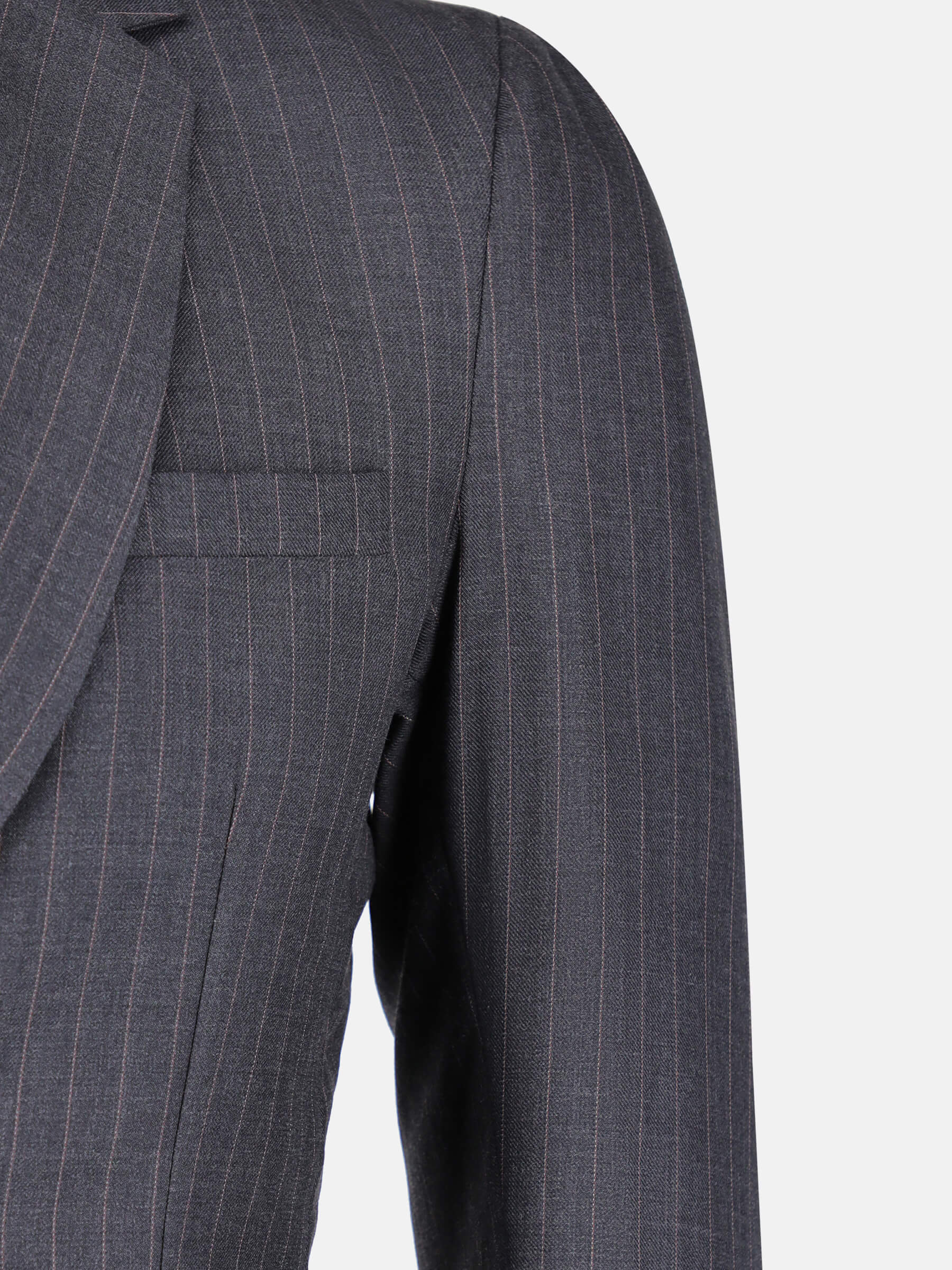 Grey Wool Pinstriped Formal Blazer