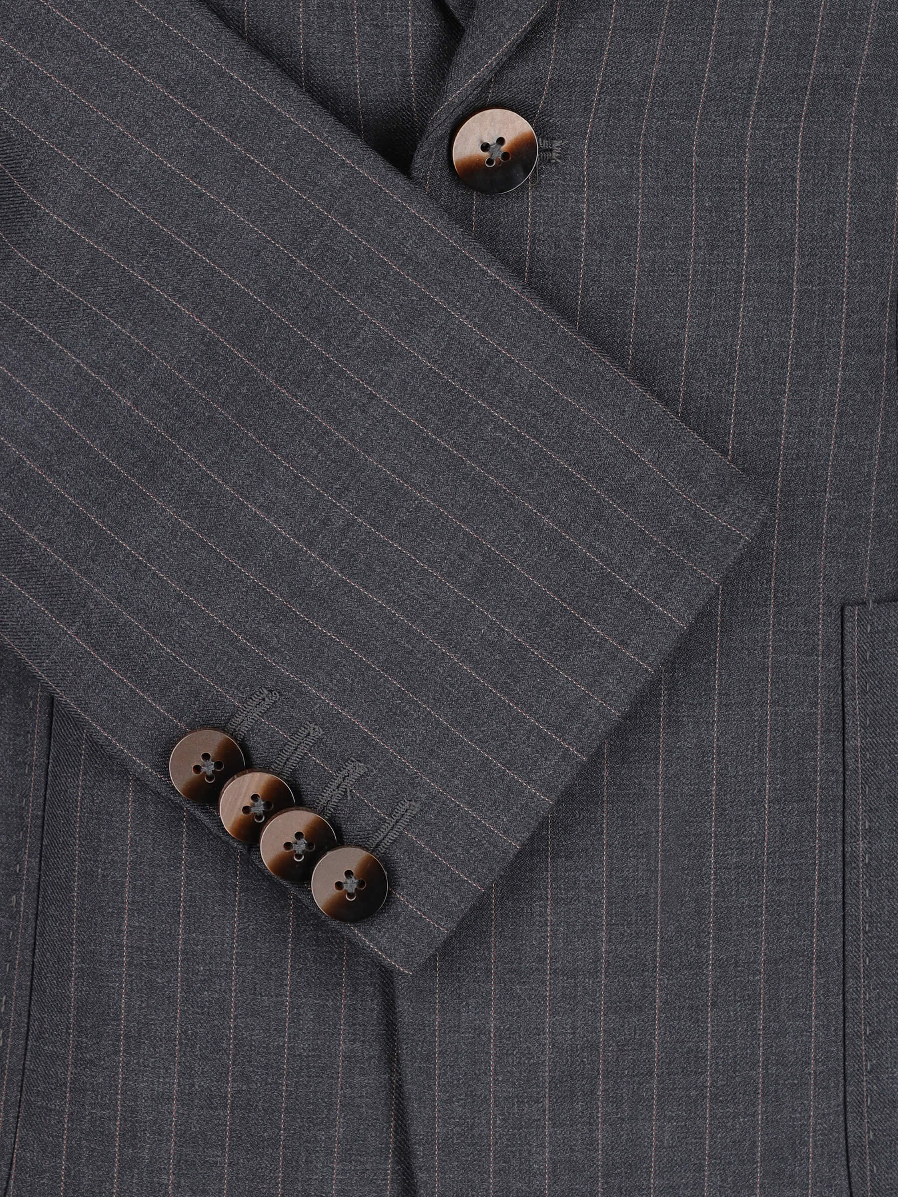 Grey Wool Pinstriped Formal Blazer