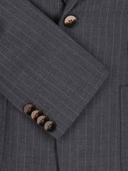 Grey Wool Pinstriped Formal Blazer