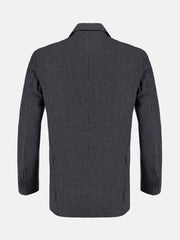 Grey & Black Houndstooth Wool Blended Blazer