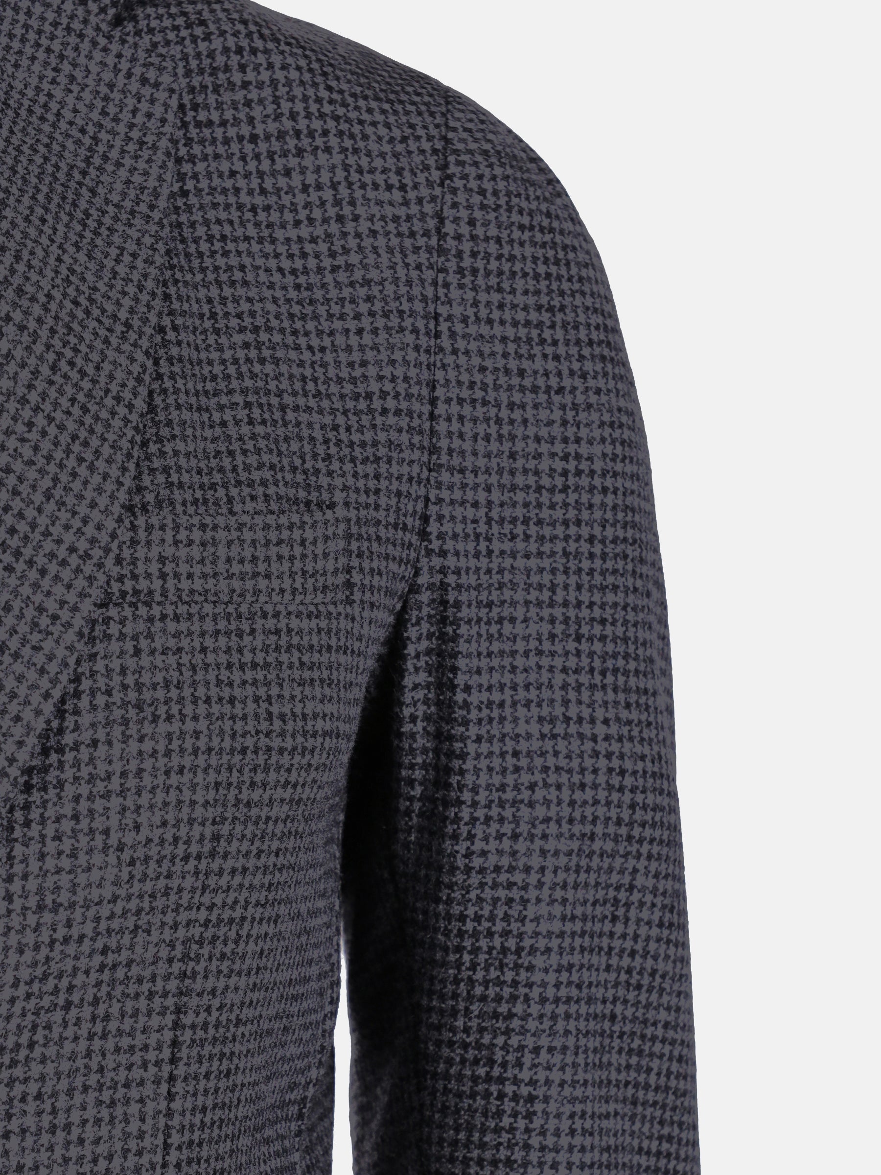 Grey & Black Houndstooth Wool Blended Blazer