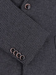 Grey & Black Houndstooth Wool Blended Blazer