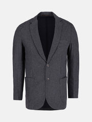 Grey & Black Houndstooth Wool Blended Blazer
