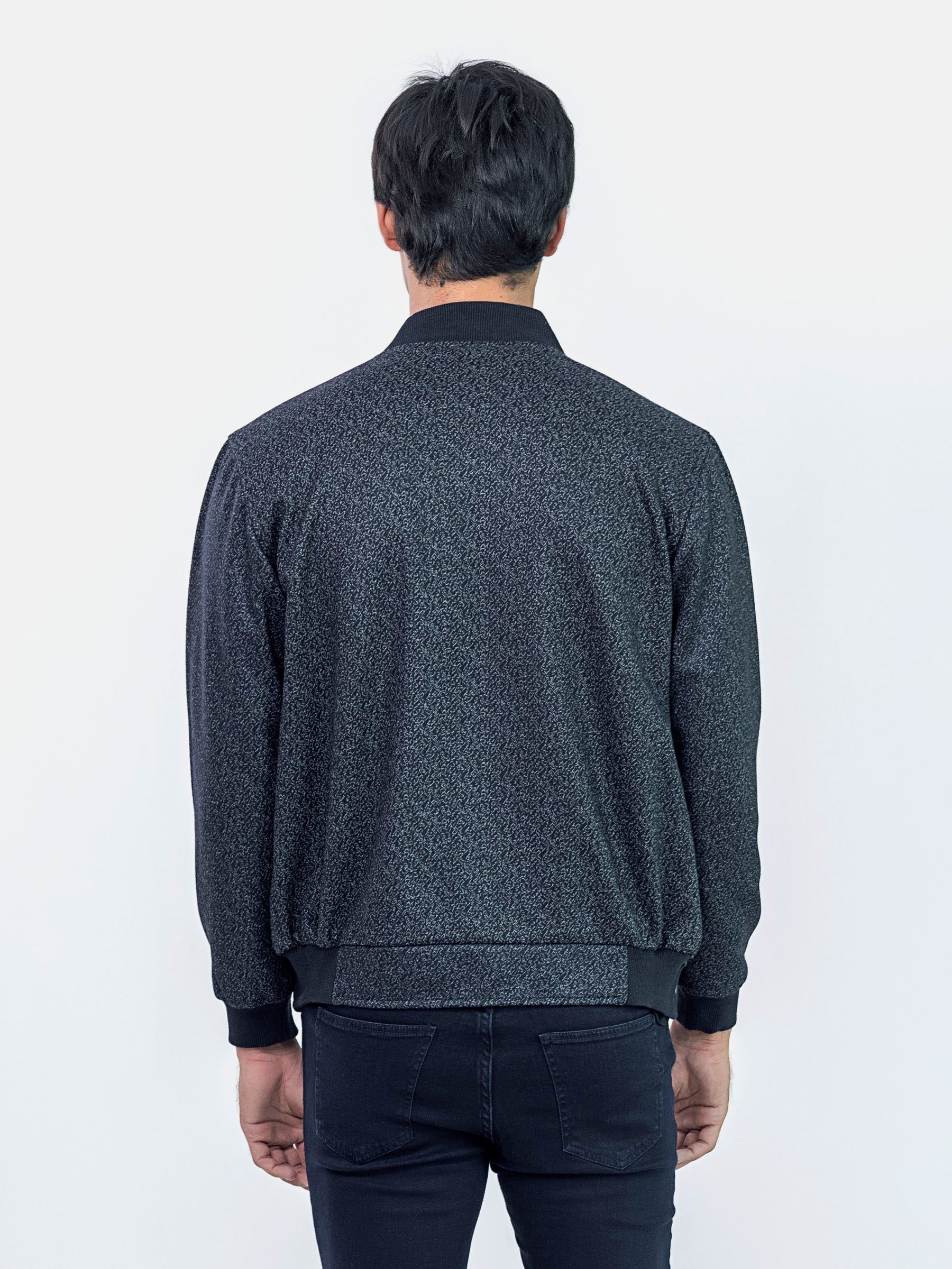 Grey & Black Wool Blended Bomber Jacket - Limited Edition