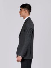 Grey & Blue Checkered Blazer