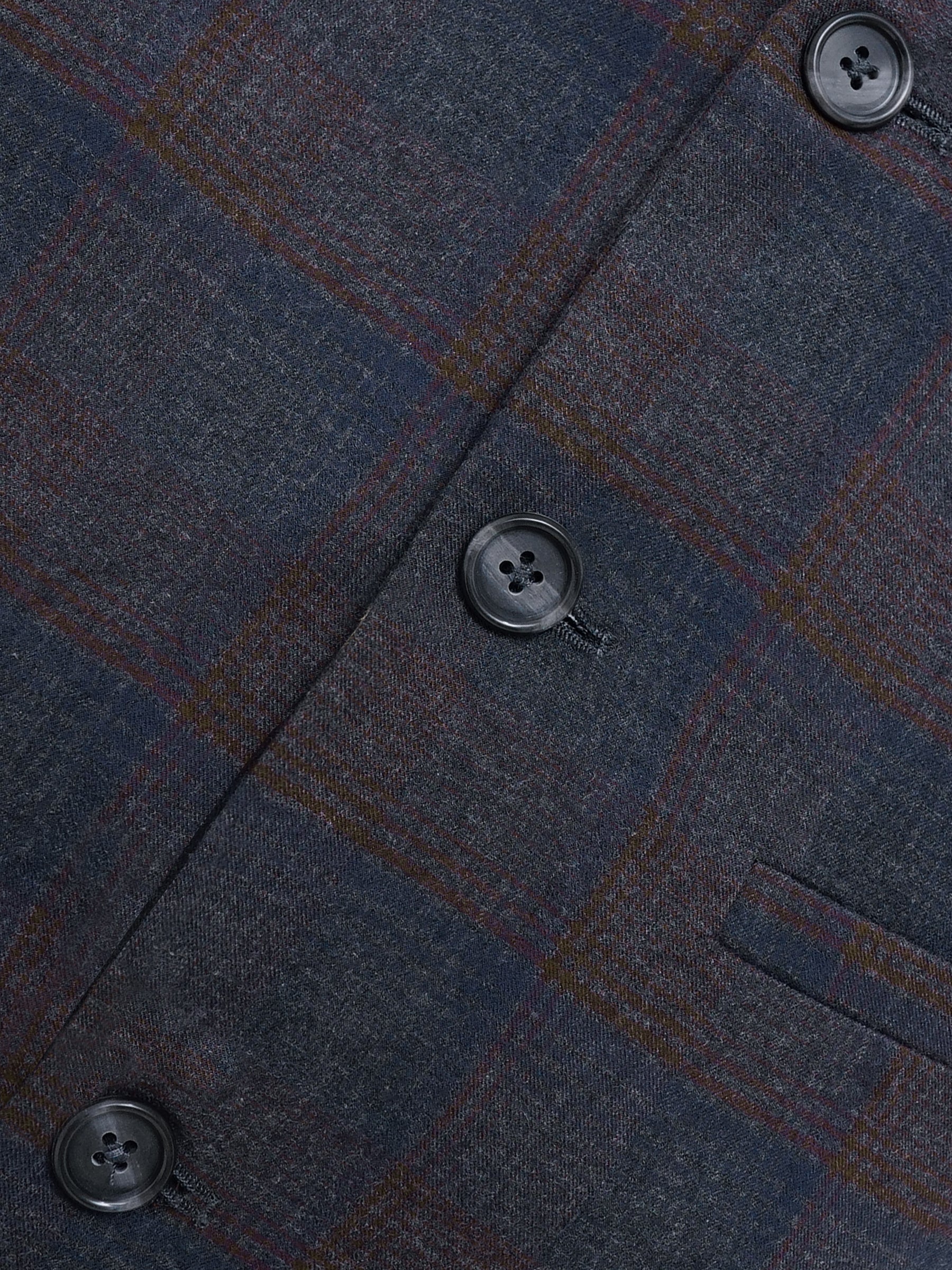 Grey & Blue Checkered Waistcoat