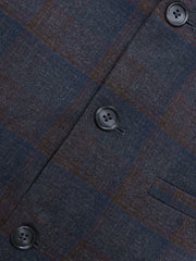 Grey & Blue Checkered Waistcoat