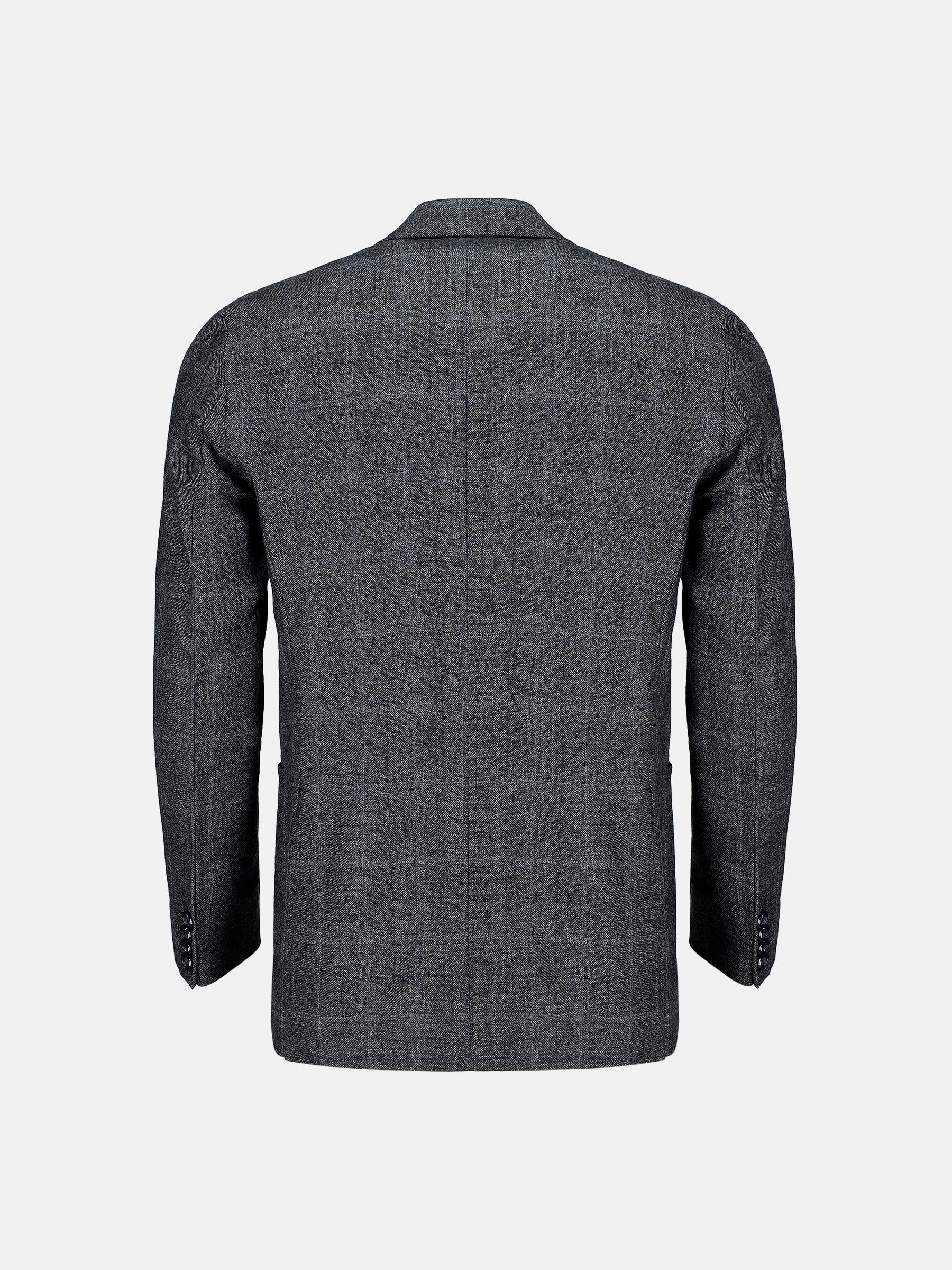 Grey & Blue Checkered Wool Cashmere Blazer - Sartoria
