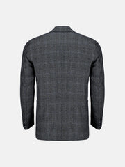 Grey & Blue Checkered Wool Cashmere Blazer - Sartoria