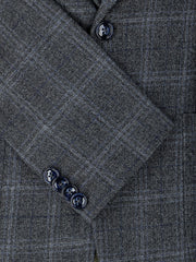 Grey & Blue Checkered Wool Cashmere Blazer - Sartoria