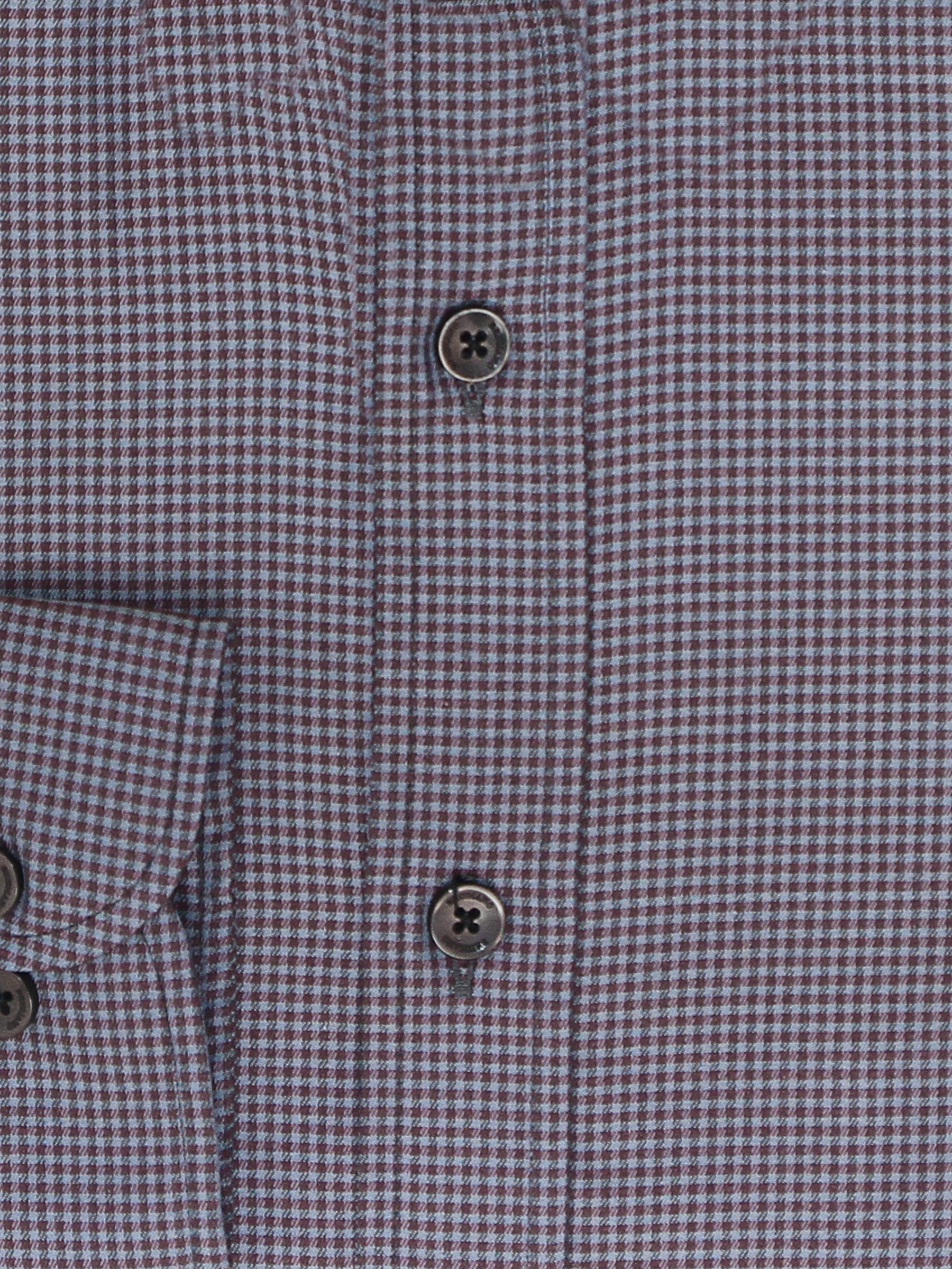 Grey & Burgundy Micro Houndstooth Formal Shirt