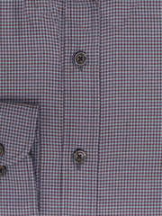 Grey & Burgundy Micro Houndstooth Formal Shirt