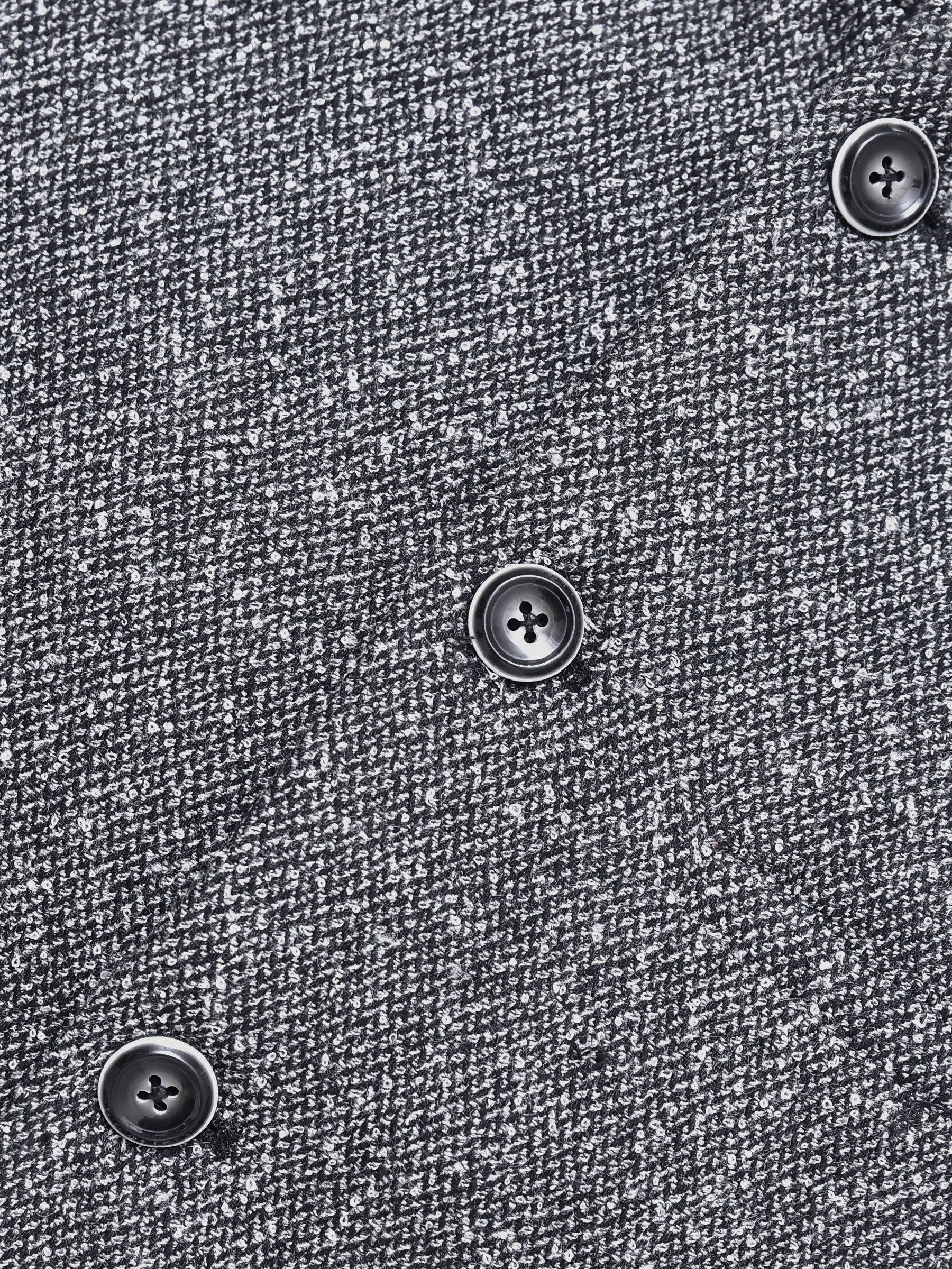 Grey & White Dobby Structured Wool Waistcoat
