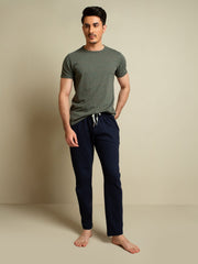 Greyish Blue Marl Crew Neck T-Shirt