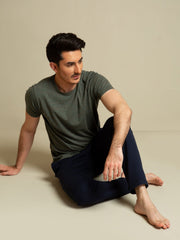 Greyish Blue Marl Crew Neck T-Shirt