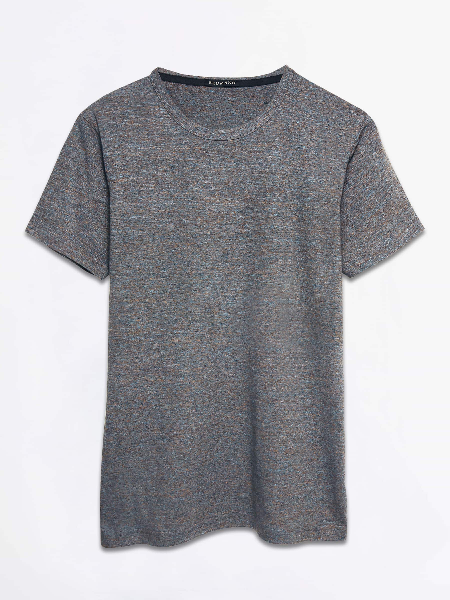 Greyish Blue Marl Crew Neck T-Shirt