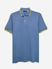 Greyish Blue Sporty Polo