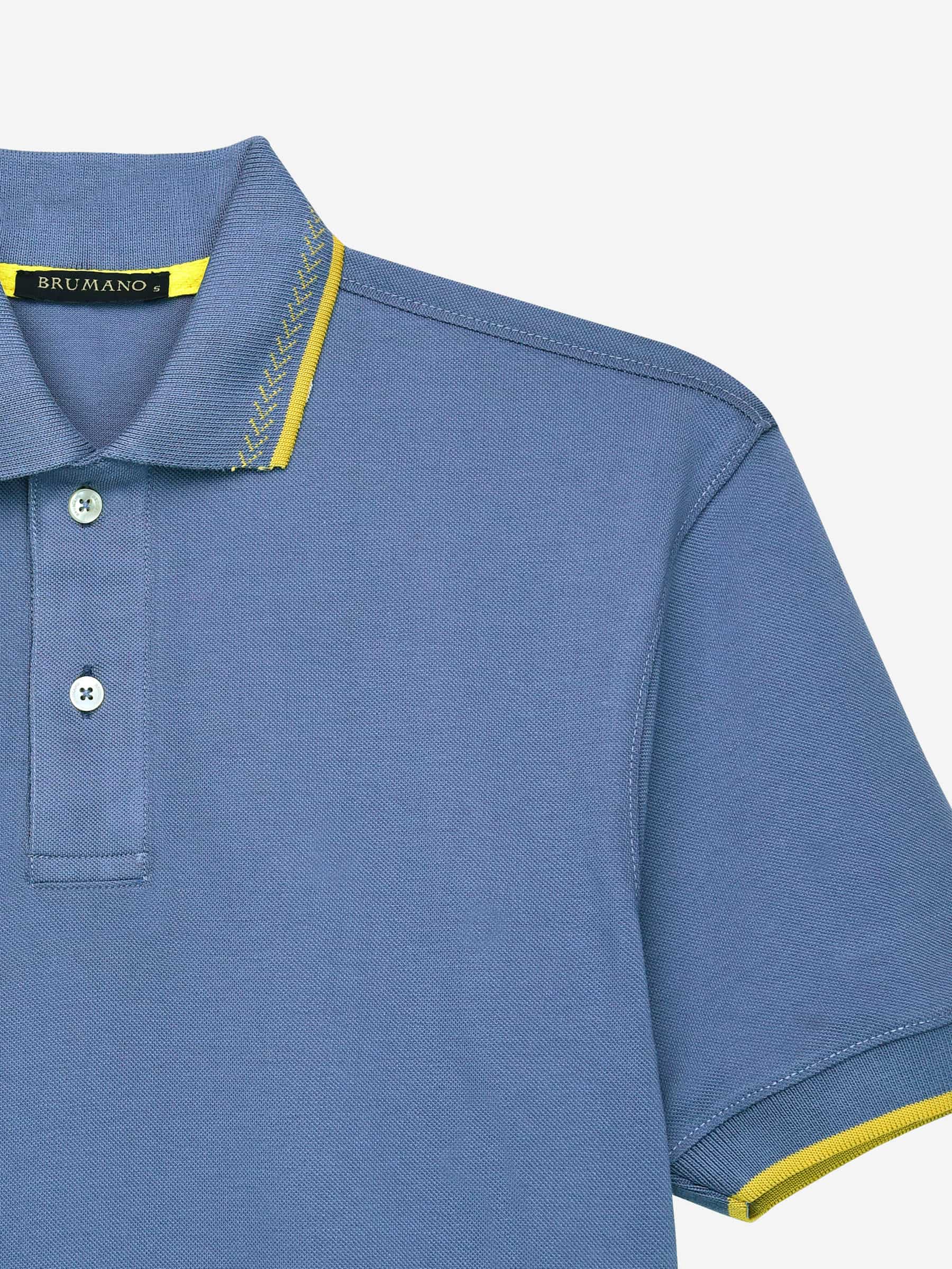Greyish Blue Sporty Polo