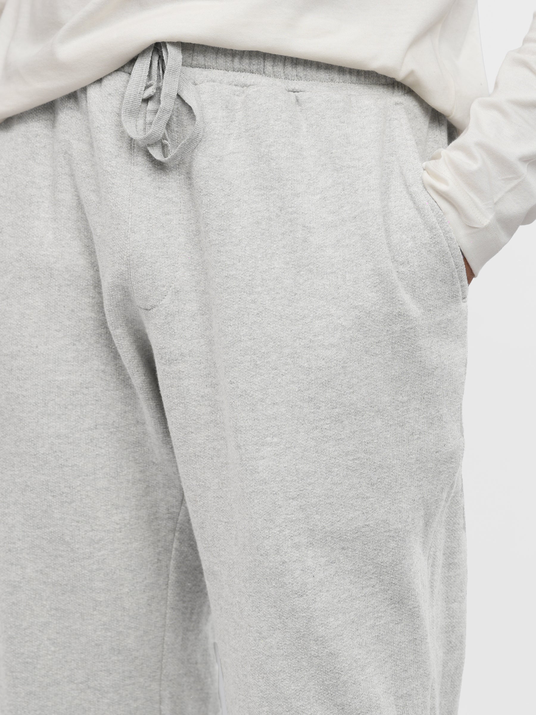 Heather Grey Sporty Regular Fit Knitted Pajama