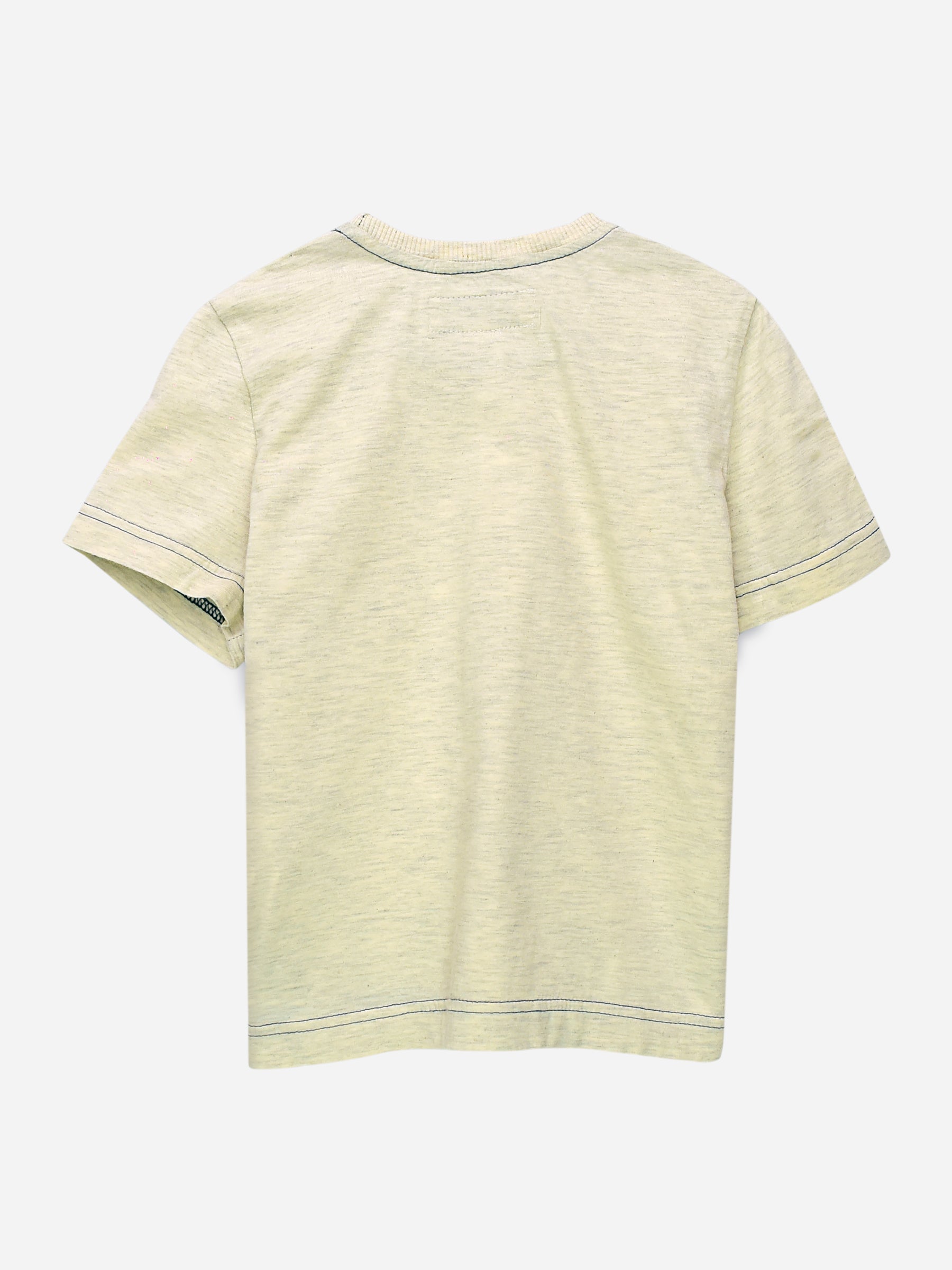 Heather Grey T-Shirt With Contrasting Yellow Pocket