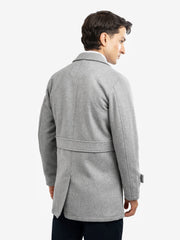 Heather Grey Wool Blended Over Coat