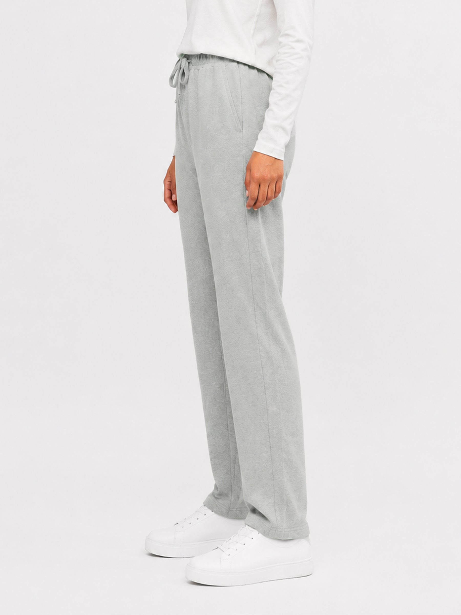 Heather Grey Sporty Regular Fit Knitted Pajama - Women