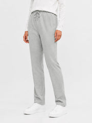 Heather Grey Sporty Regular Fit Knitted Pajama - Women