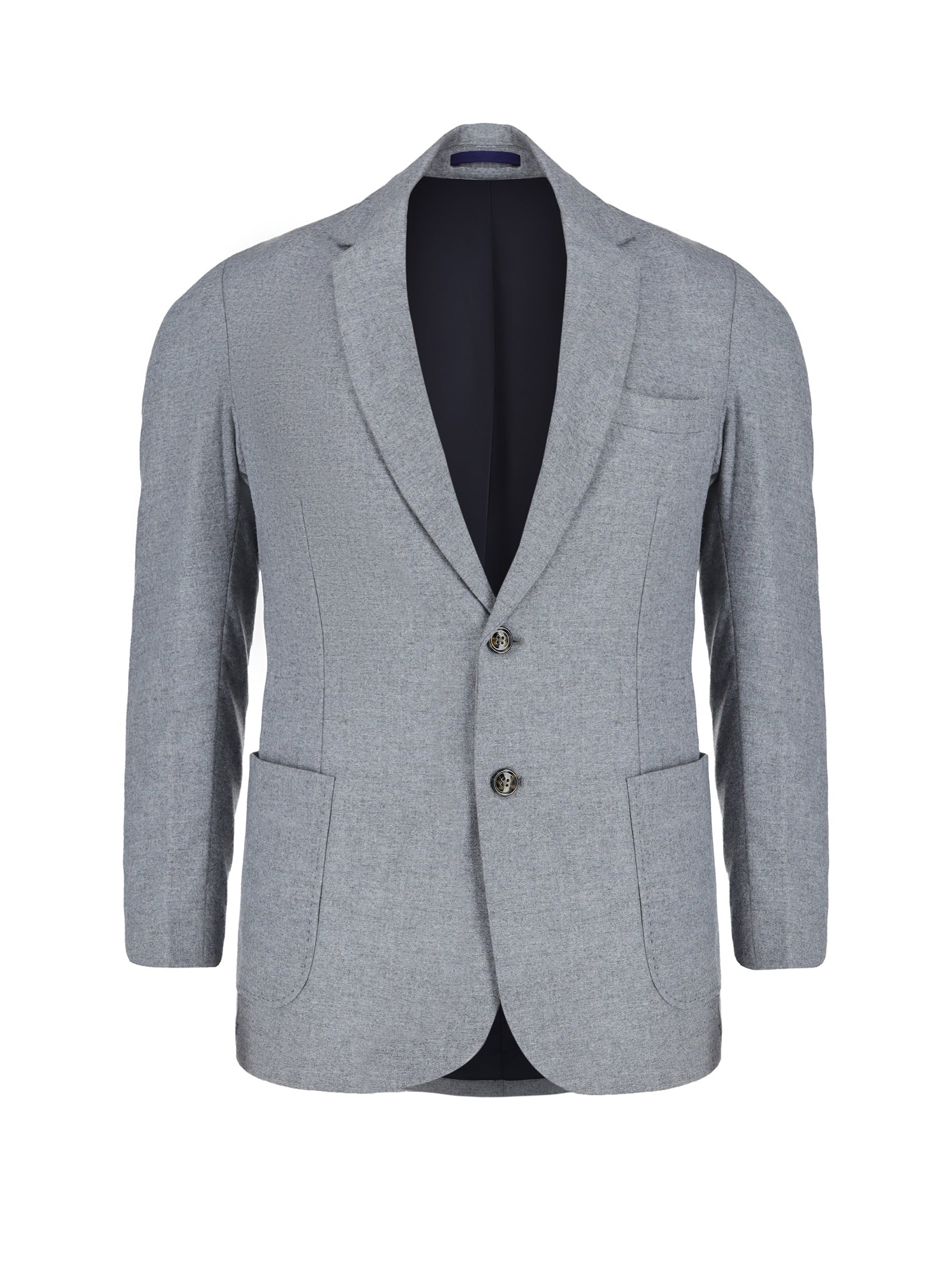 Heather Grey Melange Wool & Cashmere Blended Blazer - Sartoria