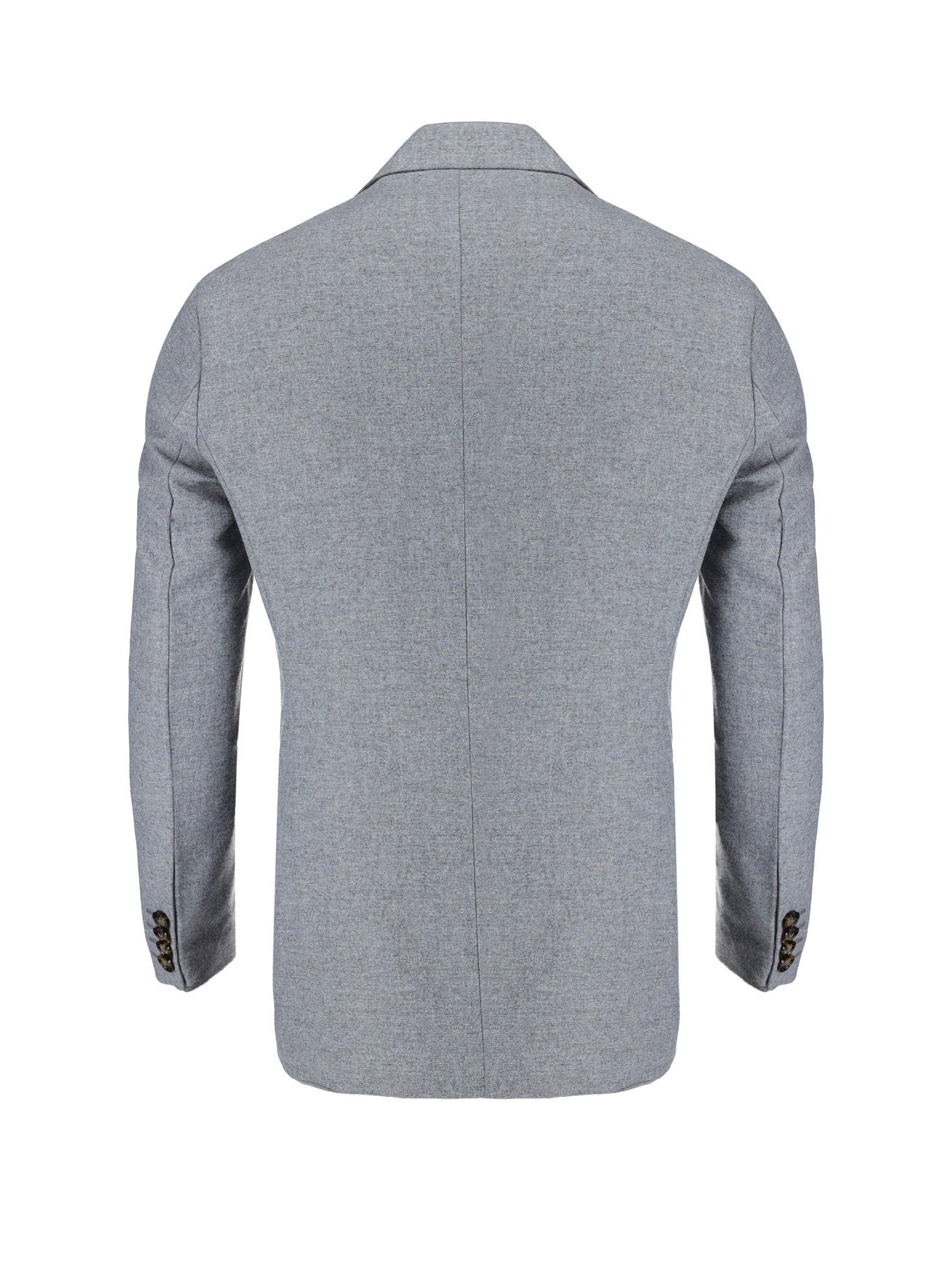 Heather Grey Melange Wool & Cashmere Blended Blazer - Sartoria
