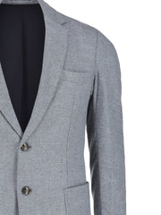 Heather Grey Melange Wool & Cashmere Blended Blazer - Sartoria
