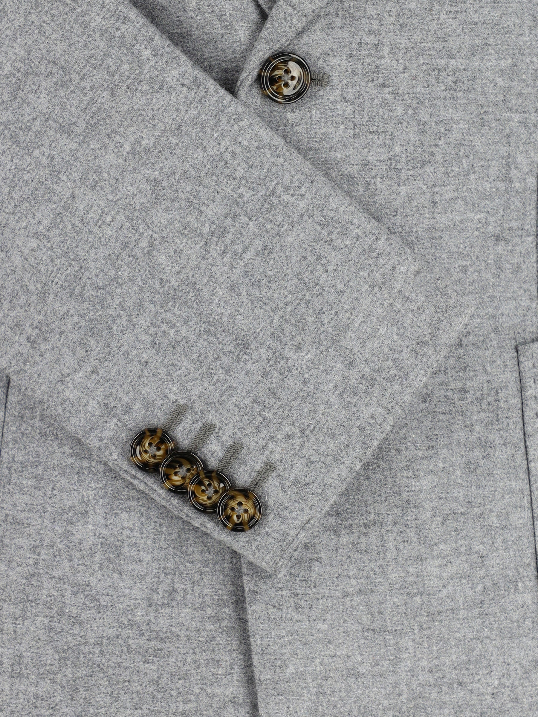 Heather Grey Melange Wool & Cashmere Blended Blazer - Sartoria