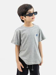 Heather Grey Neppy Cotton Casual Tee