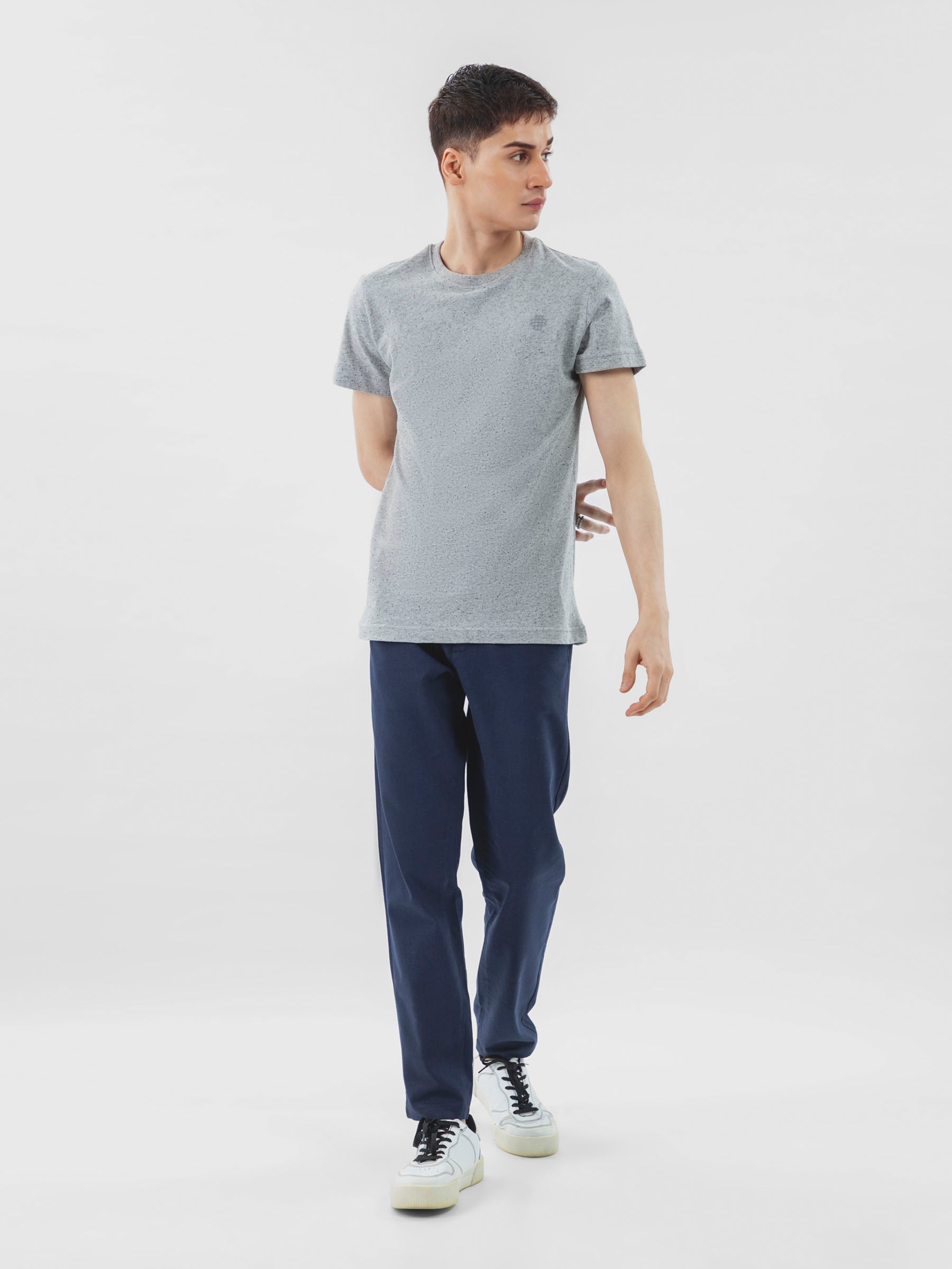 Heather Grey Neppy Crew Neck T-Shirt