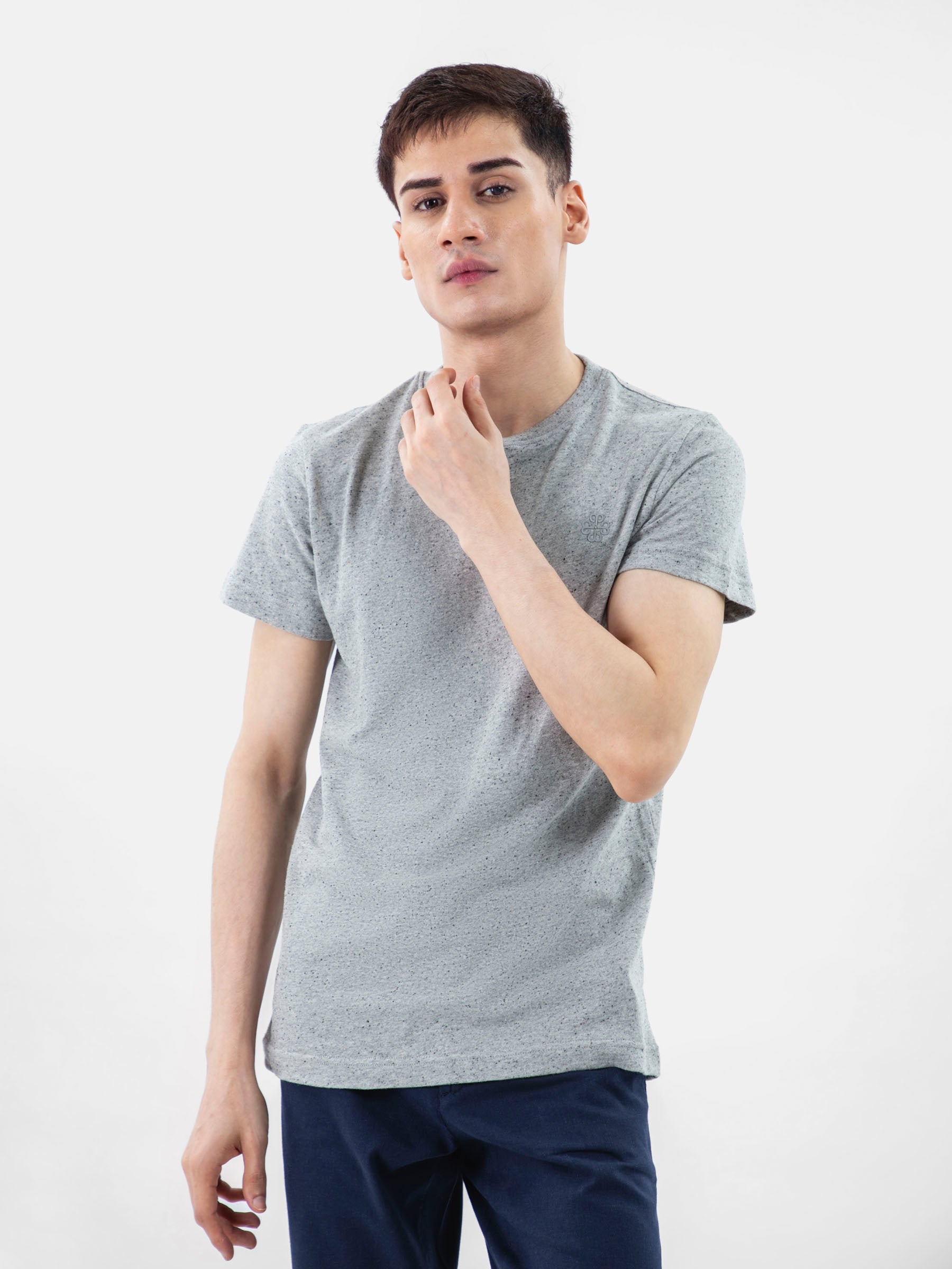 Heather Grey Neppy Crew Neck T-Shirt