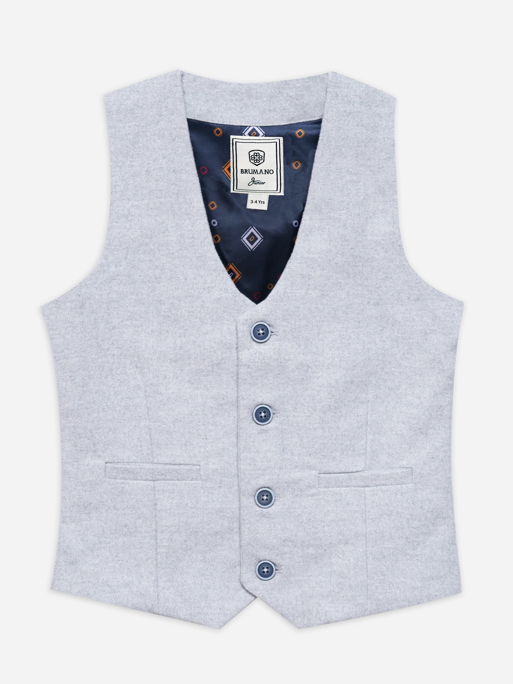 Heather Grey Velvet Formal Vest - Junior