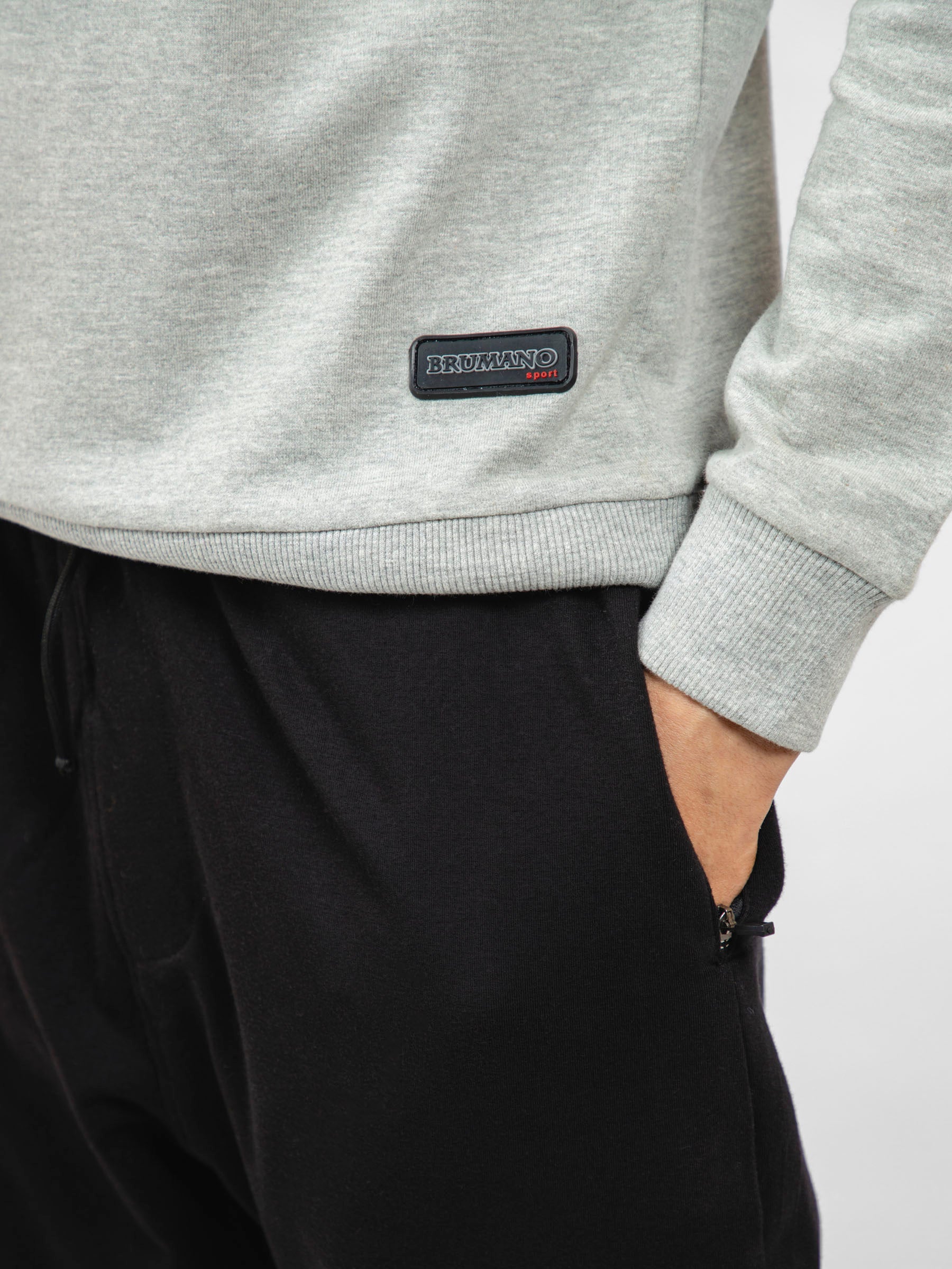 Heather Grey & White Crewneck Sweatshirt