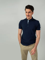 Indigo Pique Polo Shirt