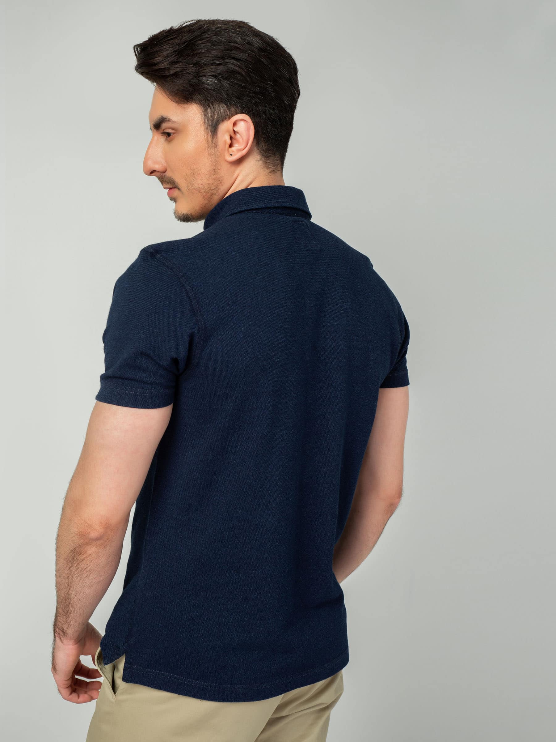 Indigo Pique Polo Shirt