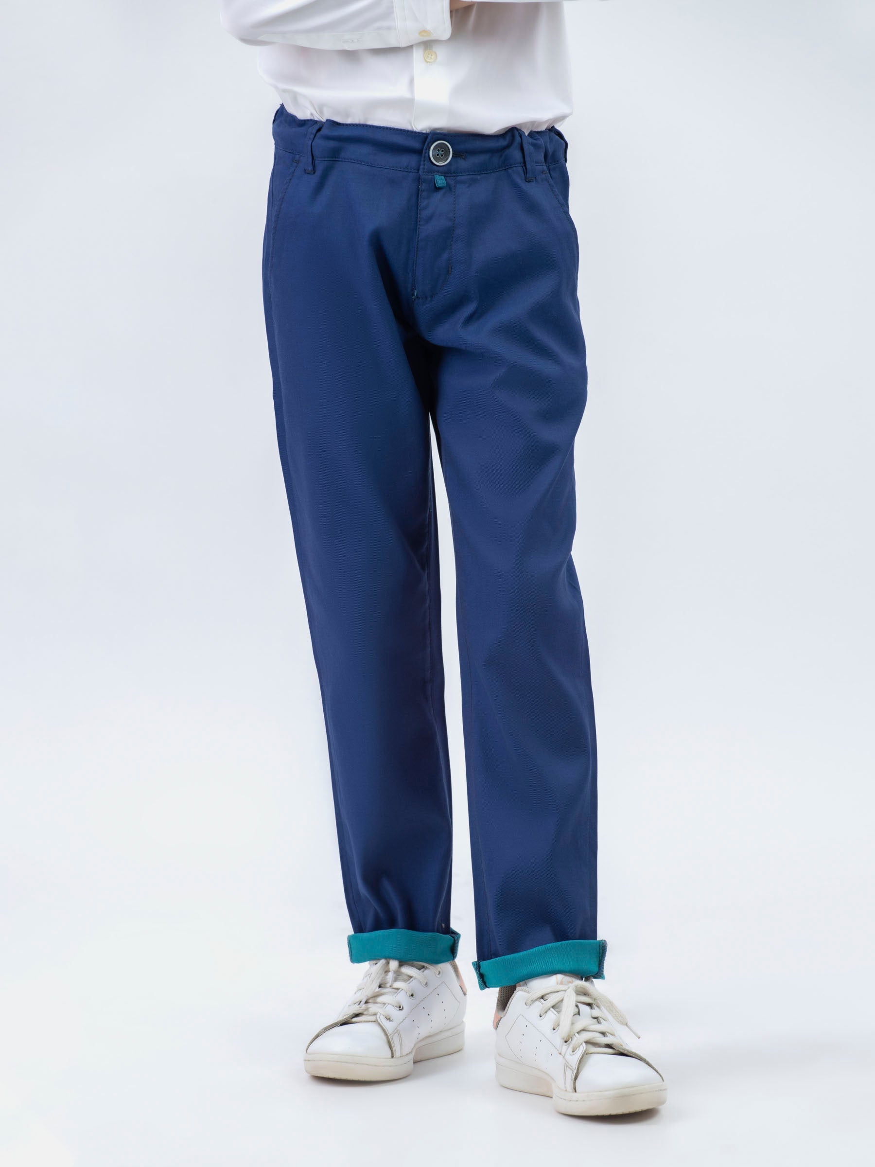 Ink Blue Casual Twill Trouser