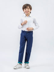 Ink Blue Casual Twill Trouser