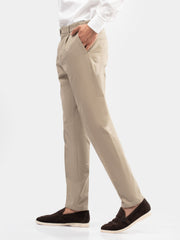 Khaki Chino With Front Pleats