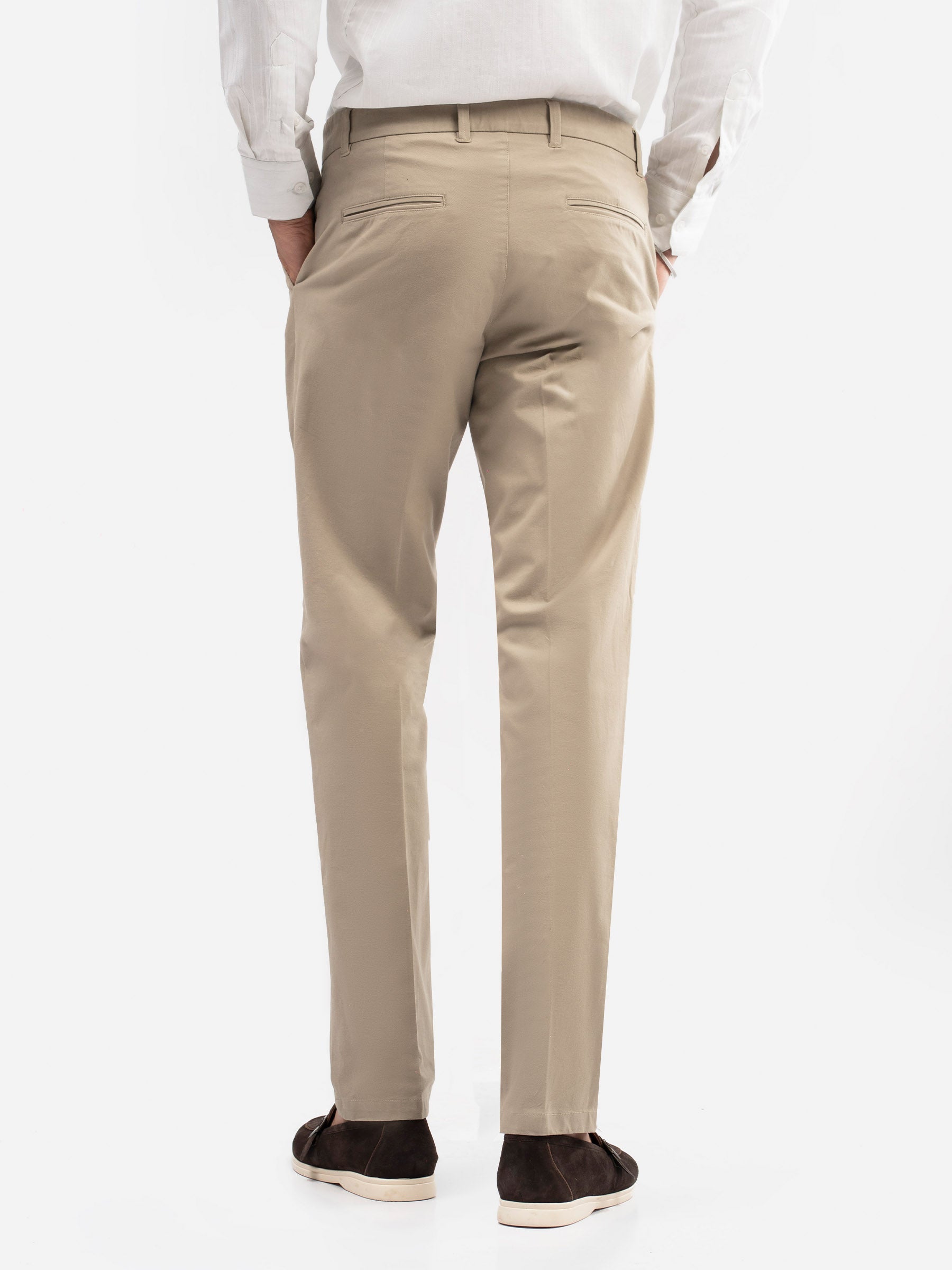 Khaki Chino With Front Pleats