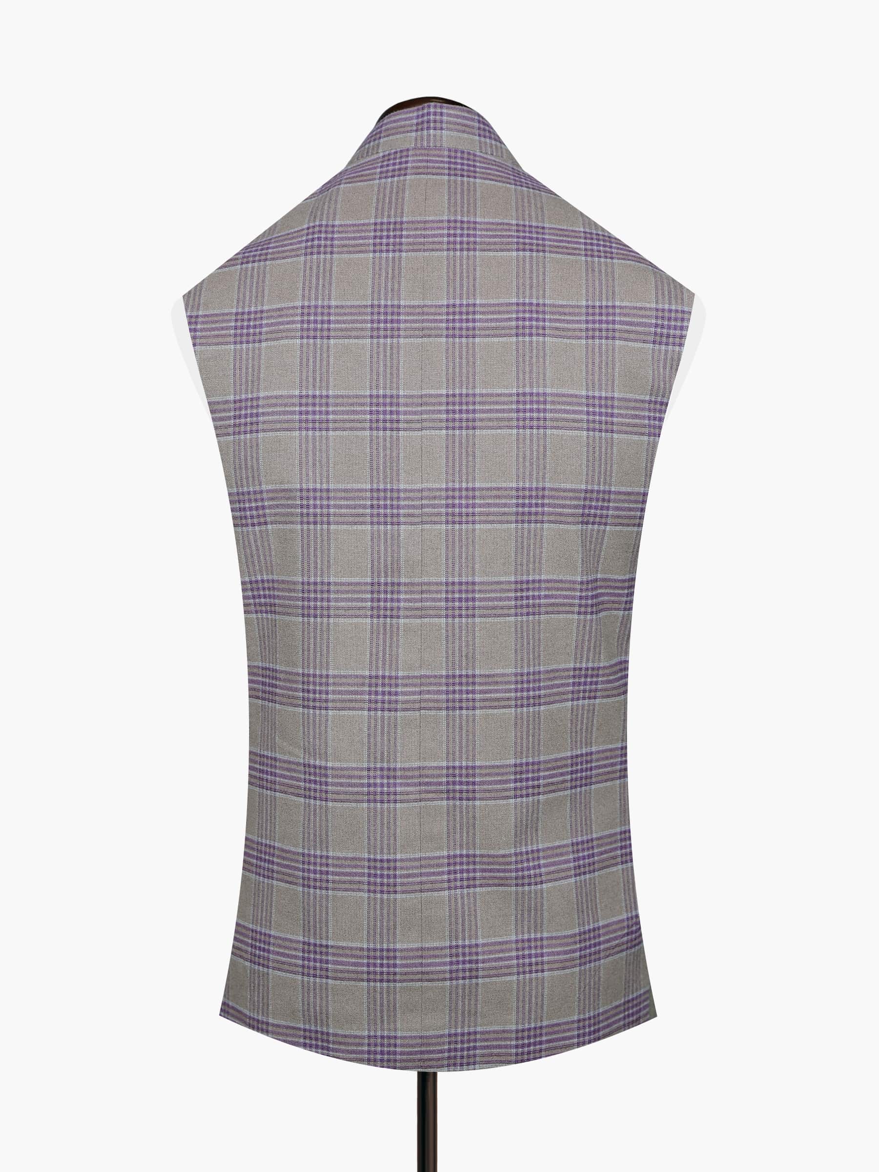 Khaki Wool Checkered Waistcoat