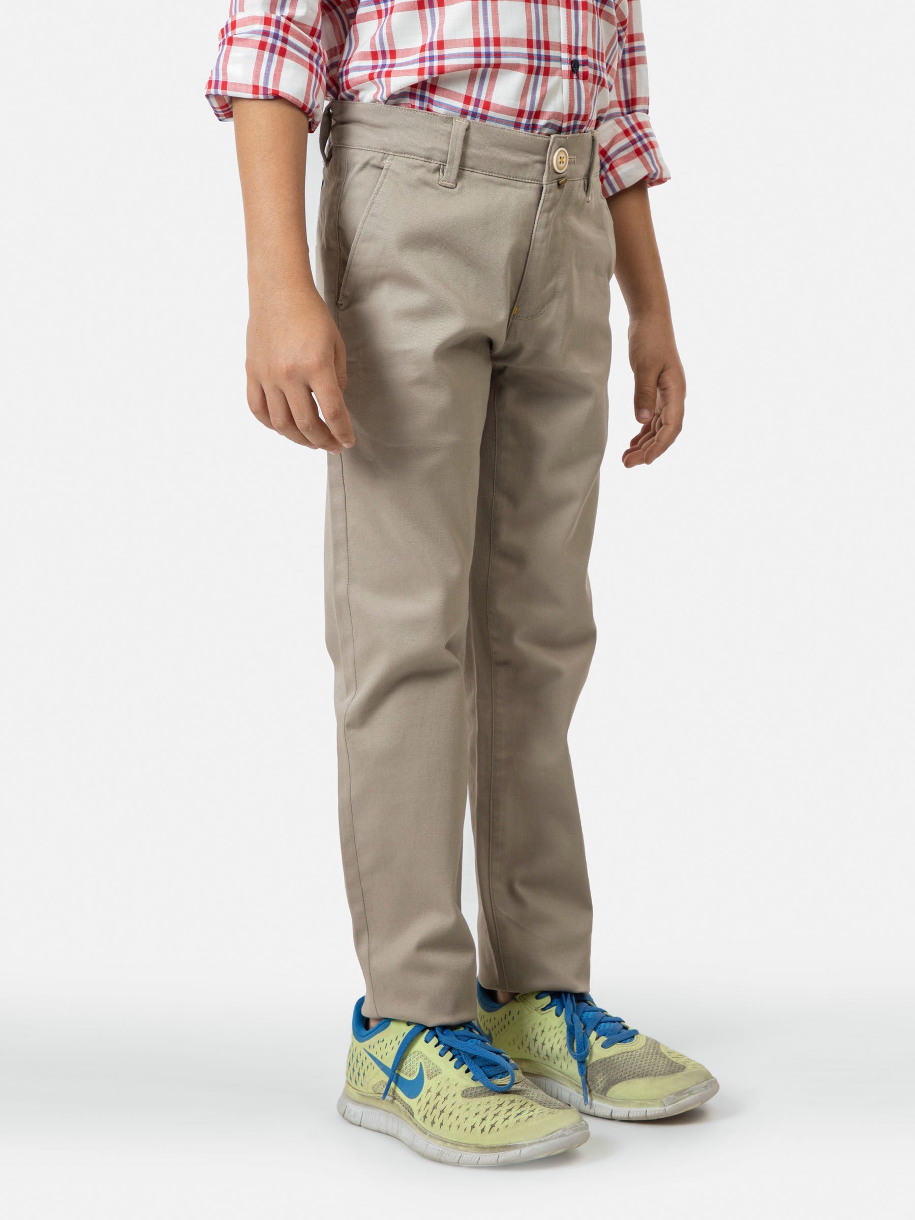 Khaki Casual Chino With Back Detailing